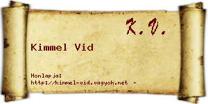 Kimmel Vid névjegykártya
